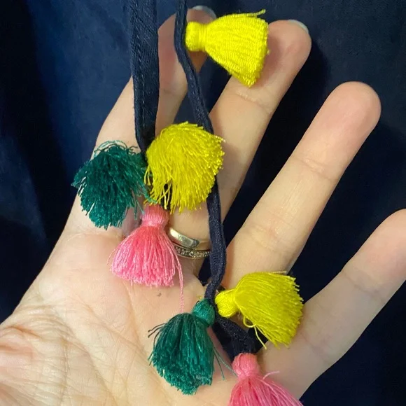 J. Crew Navy Dress with Colorful Tassels - Picture 4 of 4